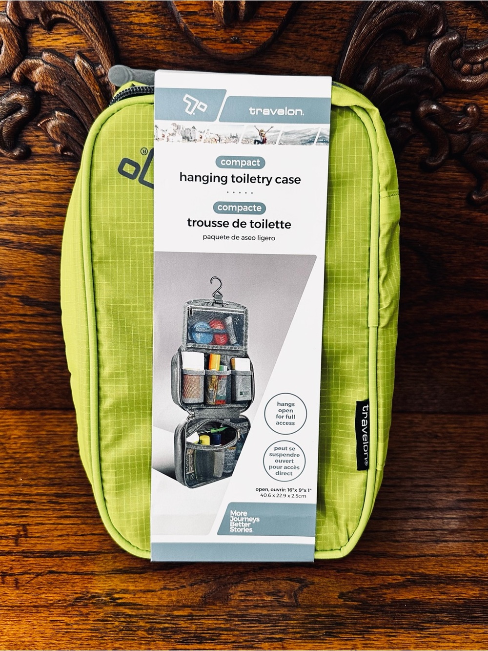 Travelon Lime Green Compact Hanging Toiletry Case